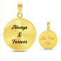 Infinite Moments Engraved Circle Pendant Necklace