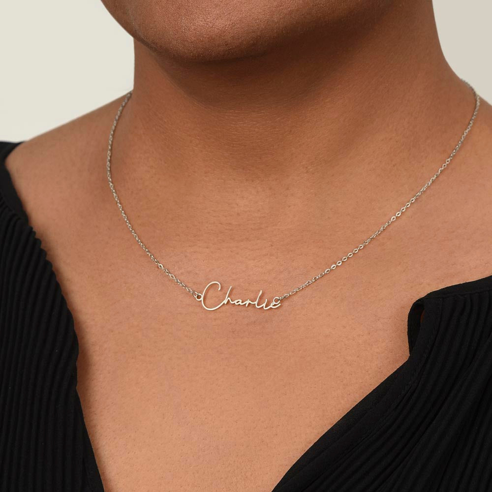 Custom Signature Style Name Necklace w/o Message Card