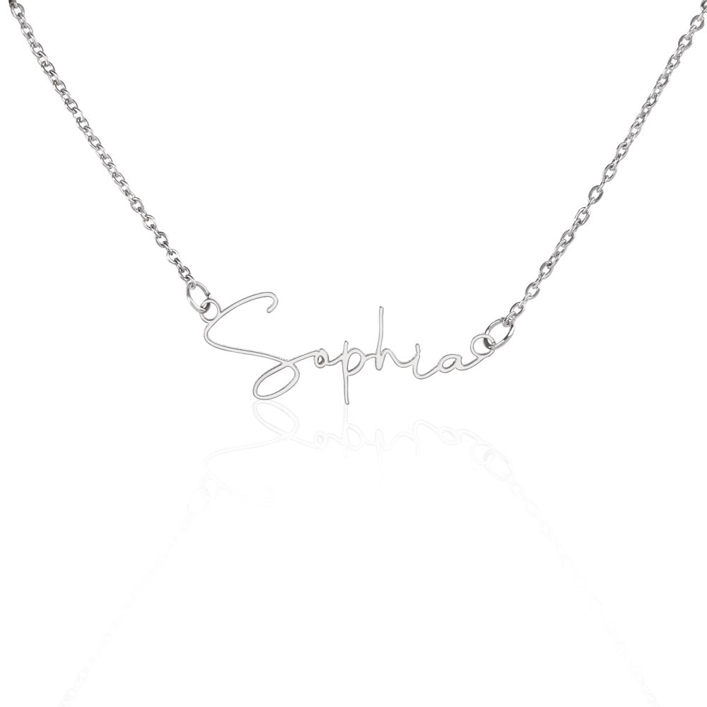 Custom Signature Style Name Necklace w/o Message Card