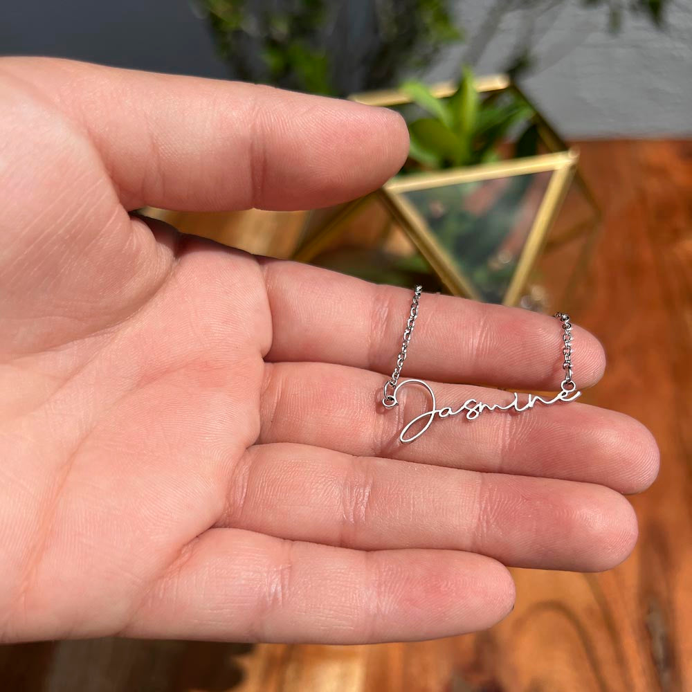 Custom Signature Style Name Necklace w/o Message Card