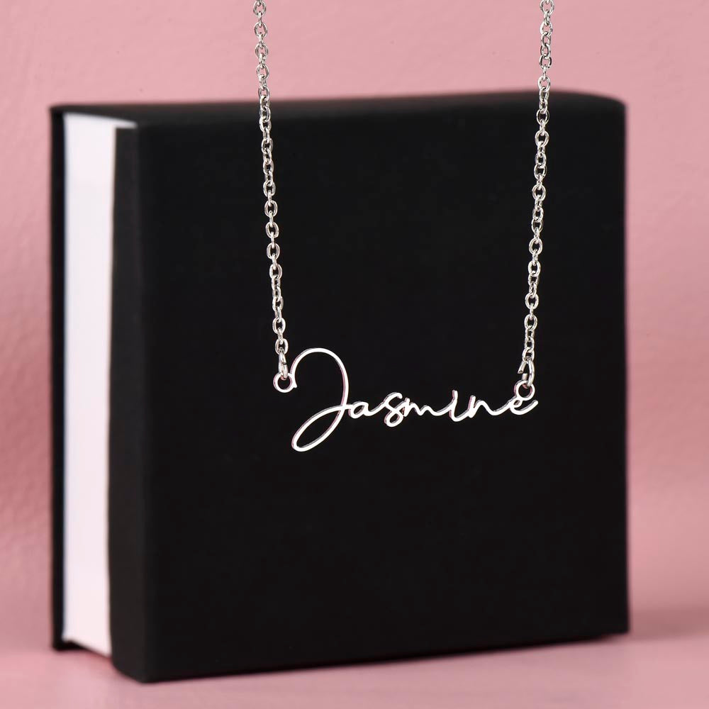 Custom Signature Style Name Necklace w/o Message Card