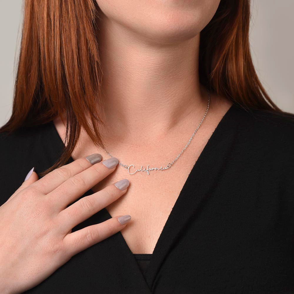 Custom Signature Style Name Necklace w/o Message Card