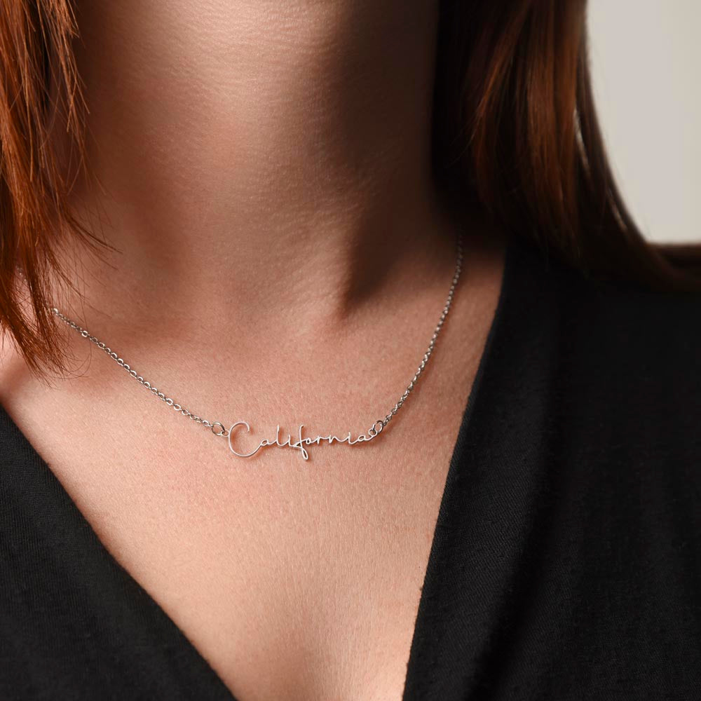 Custom Signature Style Name Necklace w/o Message Card