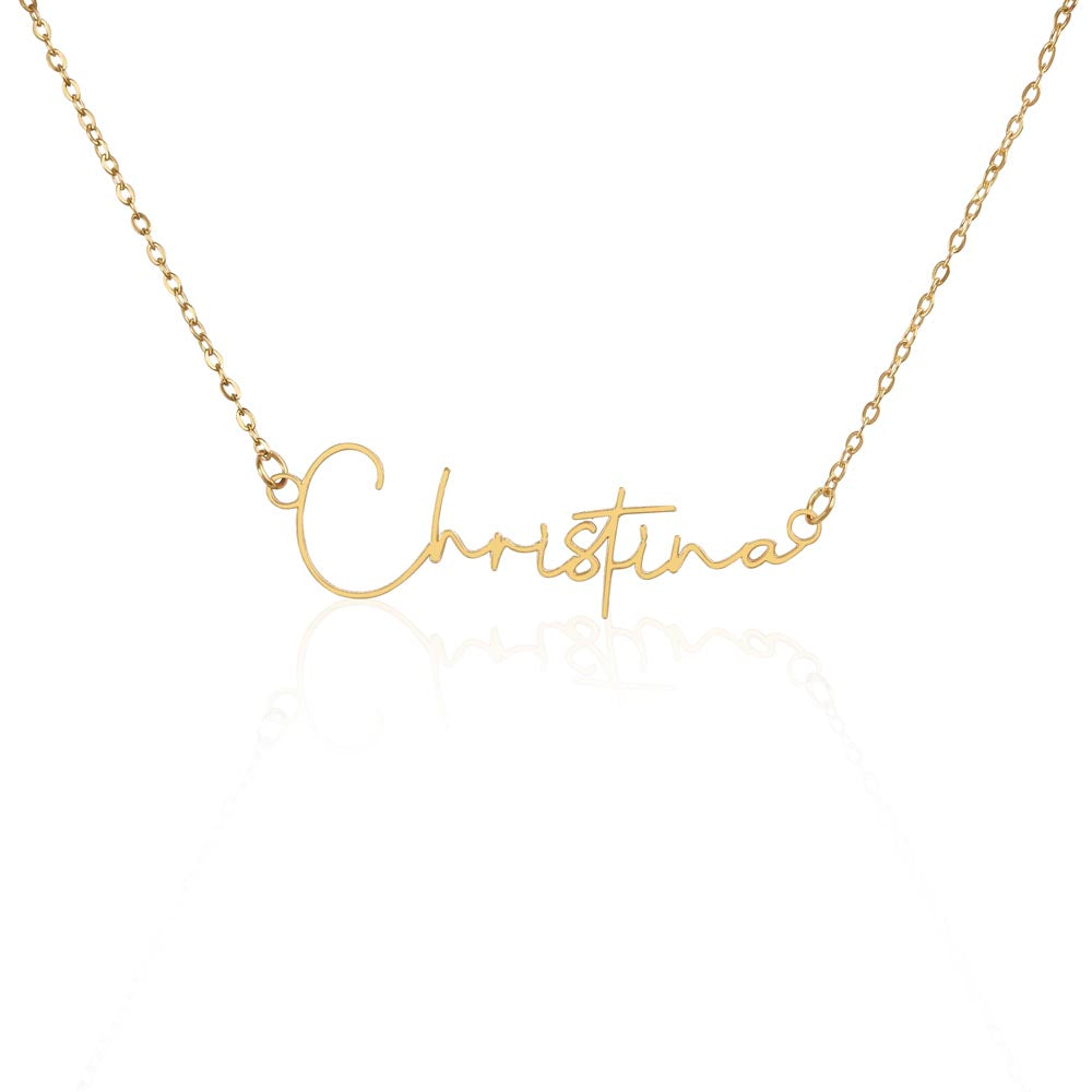Custom Signature Style Name Necklace w/o Message Card