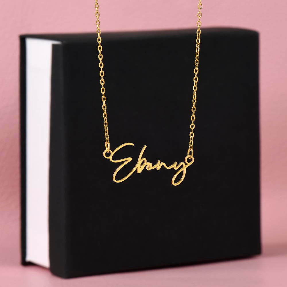 Custom Signature Style Name Necklace w/o Message Card