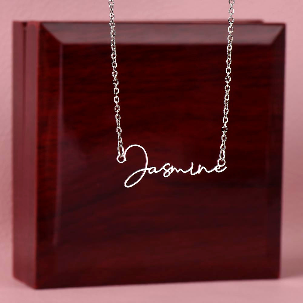 Custom Signature Style Name Necklace w/o Message Card