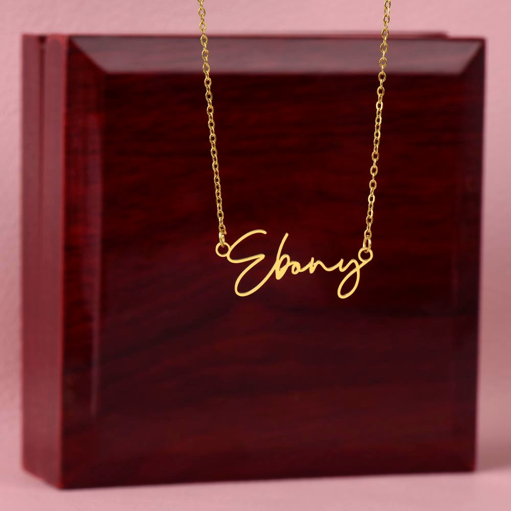 Custom Signature Style Name Necklace w/o Message Card