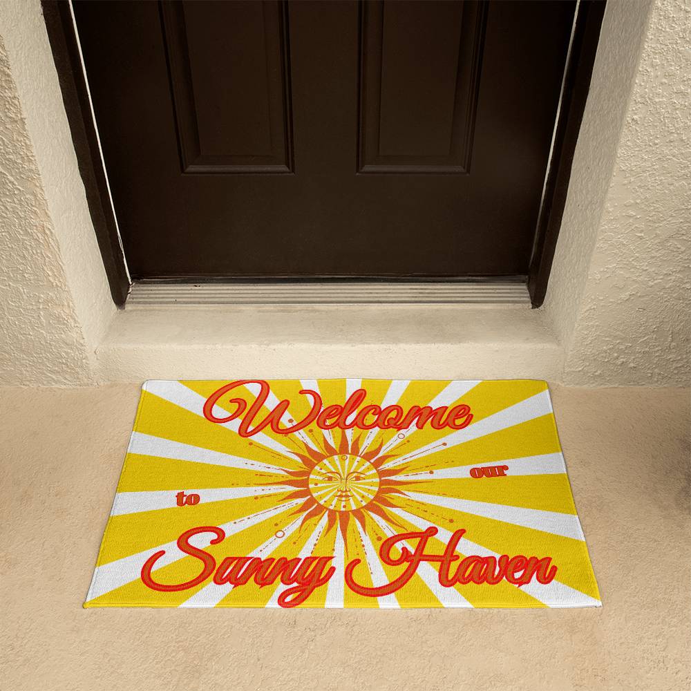 "Welcome to our Sunny Haven" Doormat