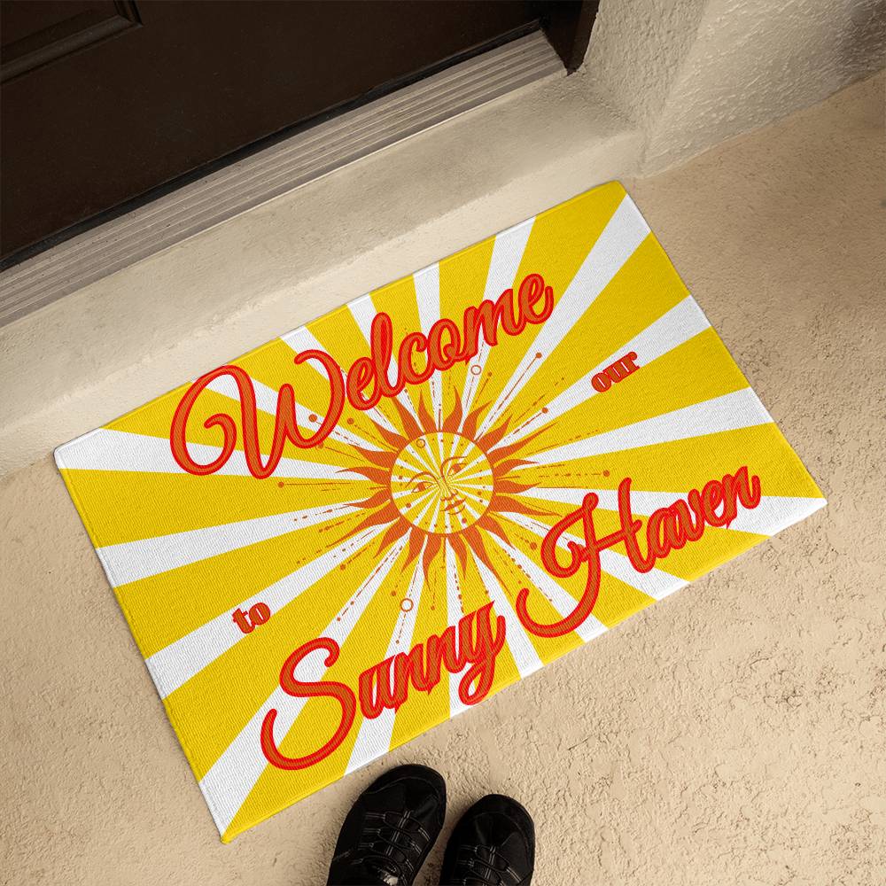 "Welcome to our Sunny Haven" Doormat