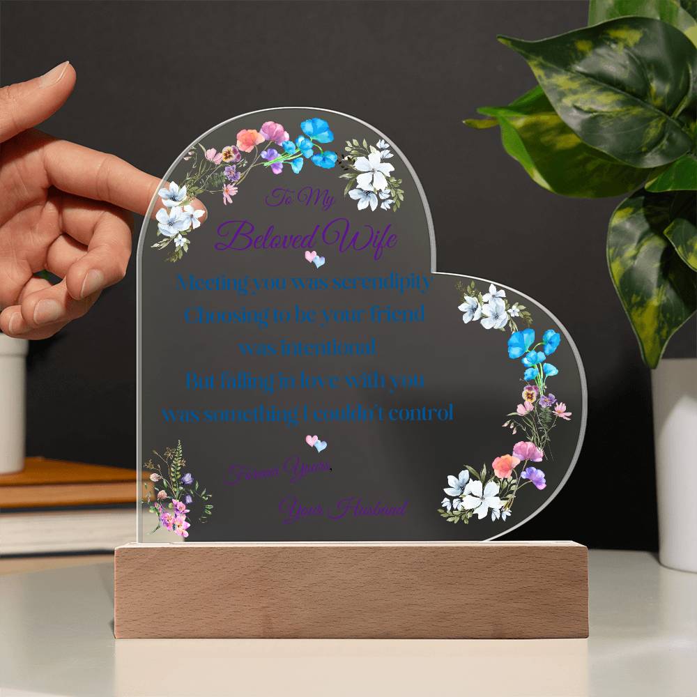 Eternal Love Printed Heart Acrylic Plaque