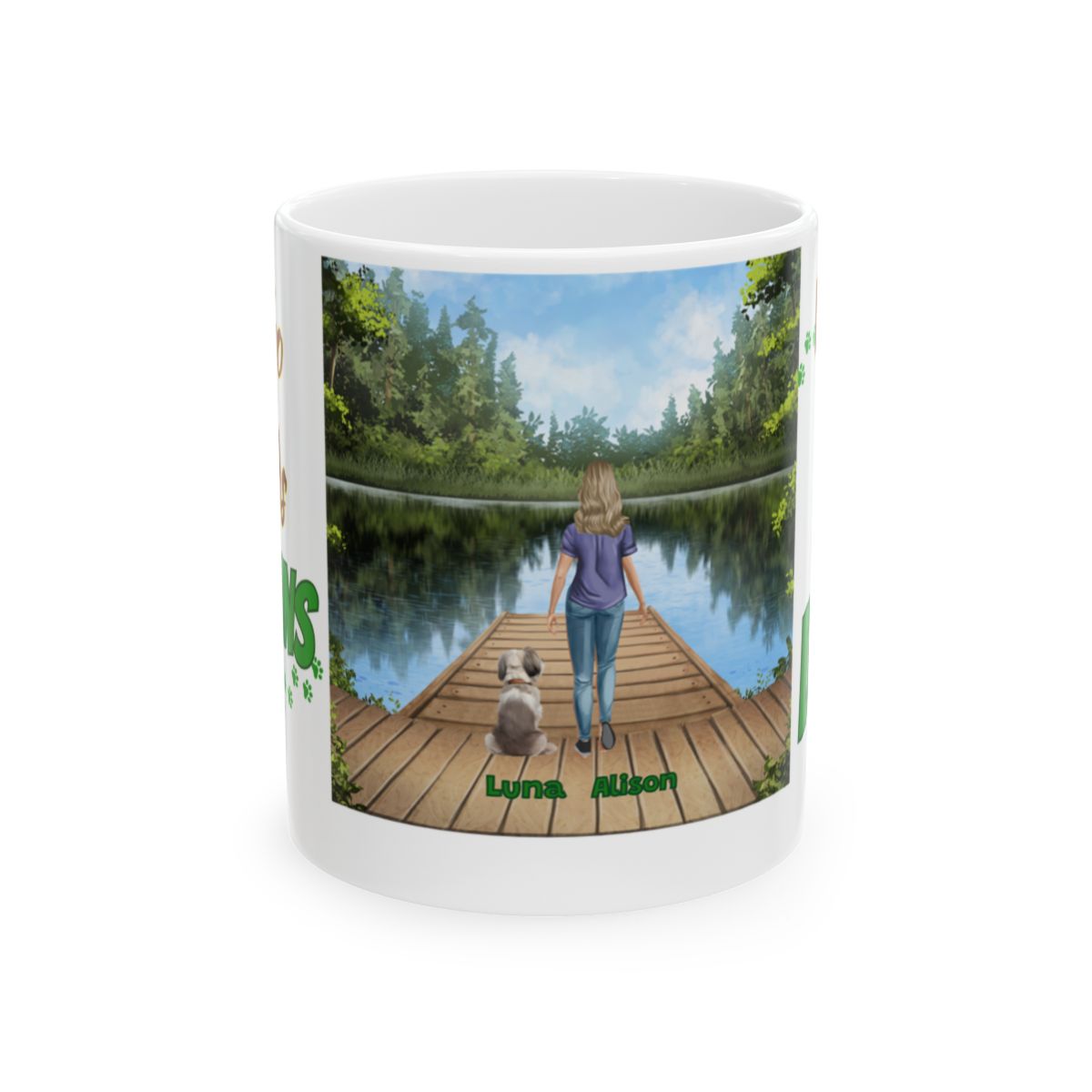 "Who needs HUMANS When you have DOGS" Personalized Ceramic Mug, (11oz, 15oz)