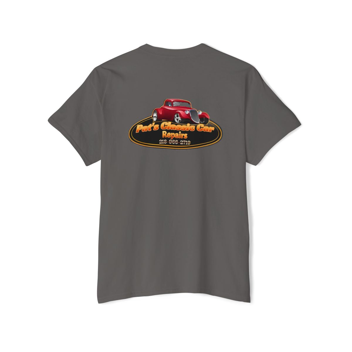 Unisex Heavy Cotton Pocket Tee, Personalized, Pat's Classic Car Repairs