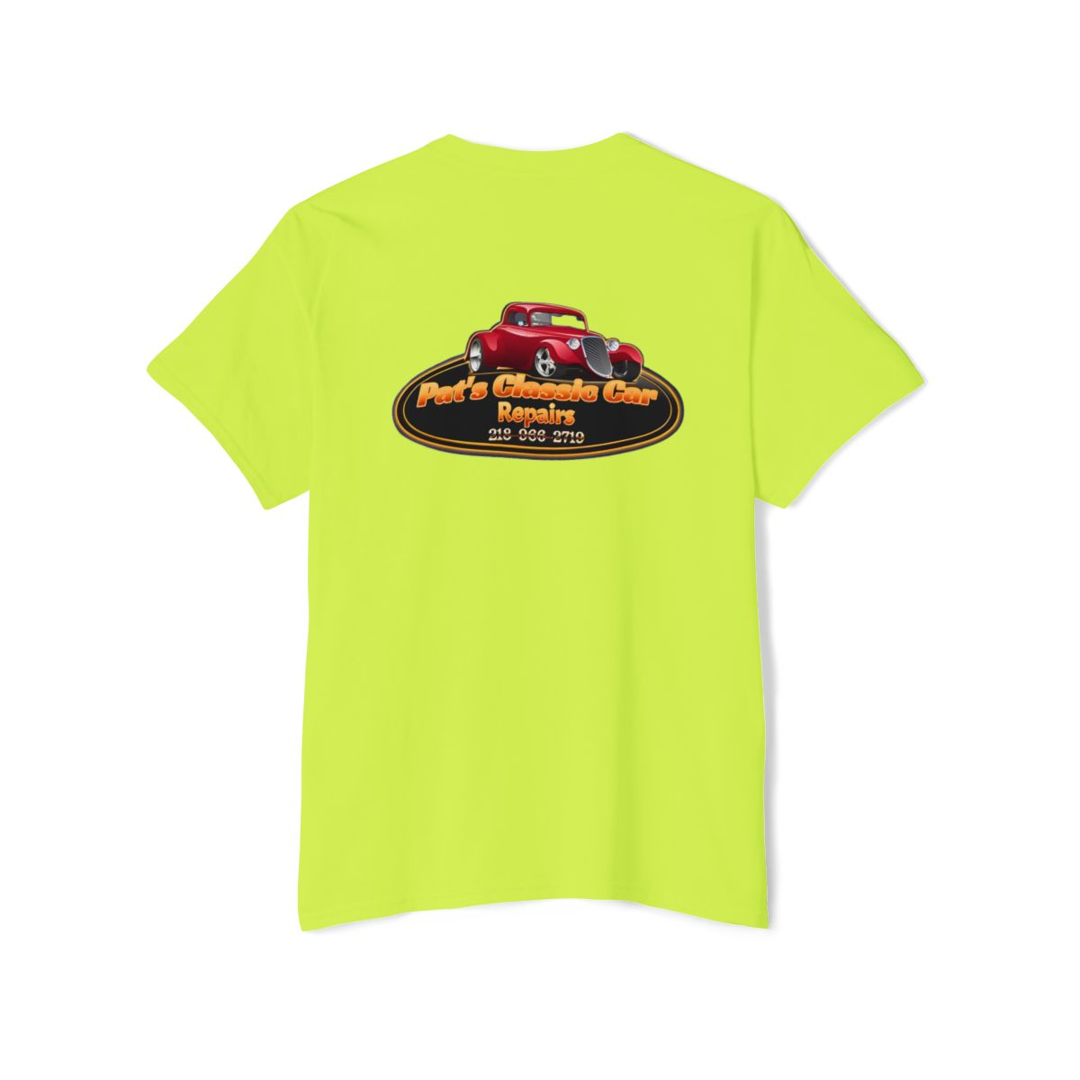 Unisex Heavy Cotton Pocket Tee, Personalized, Pat's Classic Car Repairs
