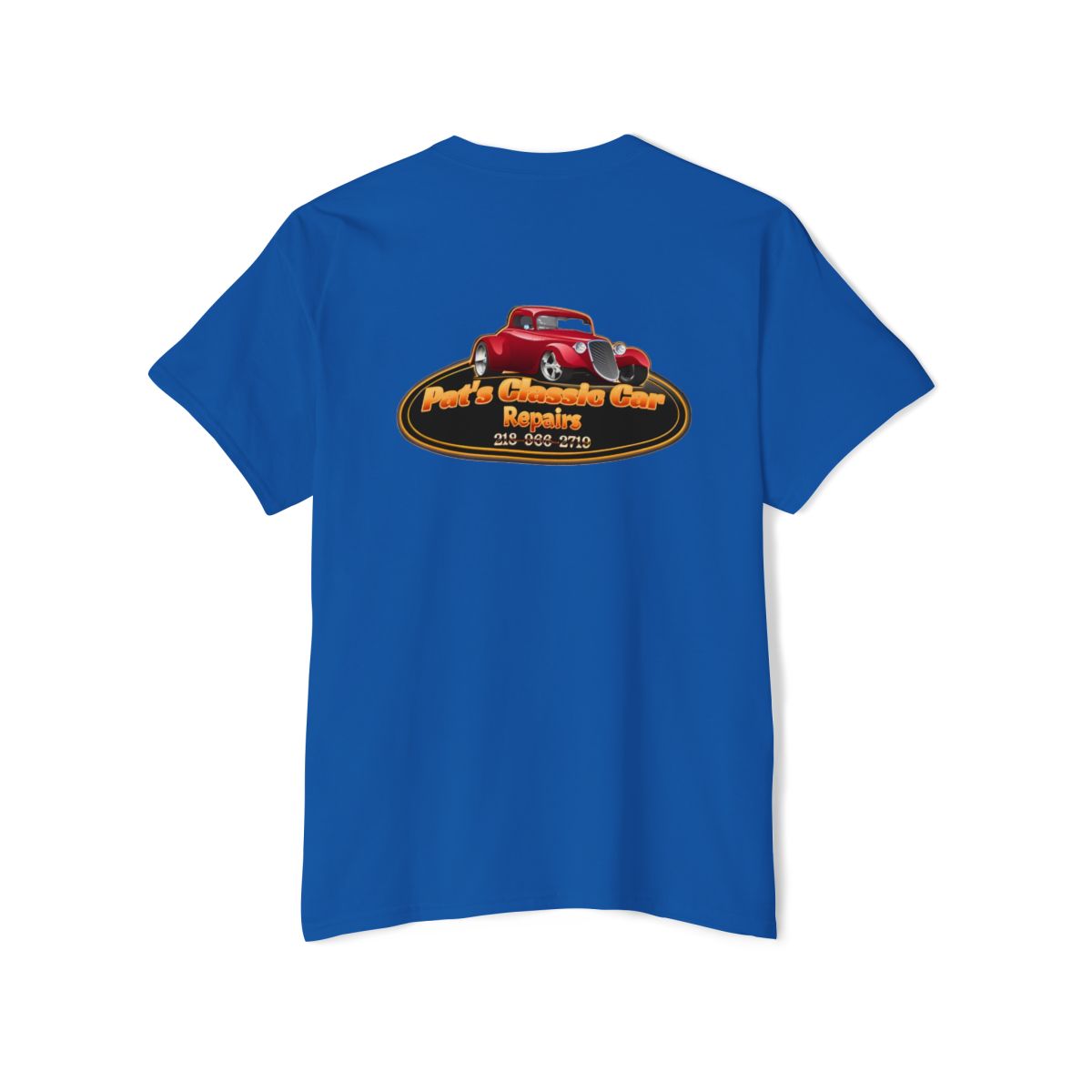 Unisex Heavy Cotton Pocket Tee, Personalized, Pat's Classic Car Repairs