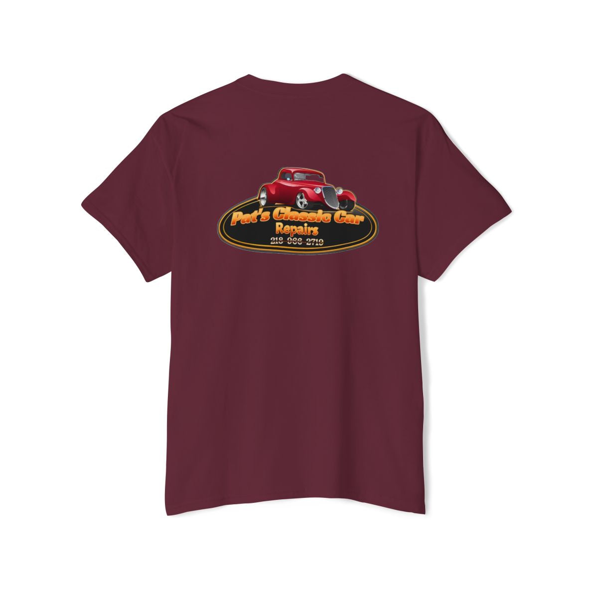 Unisex Heavy Cotton Pocket Tee, Personalized, Pat's Classic Car Repairs