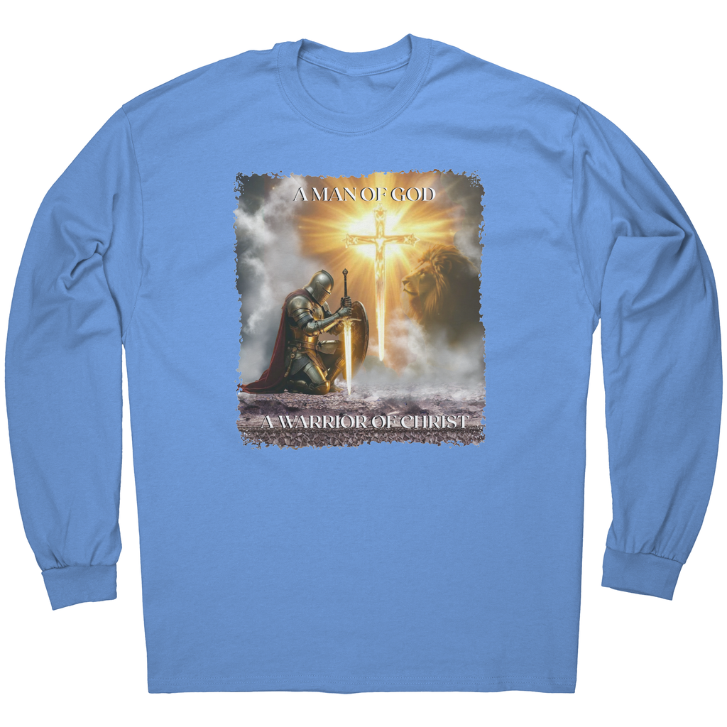 Religious Knight Shirt, Christian Warrior Tee, Inspirational Gift, Long Sleeve Faith Top, Spiritual Armor, Christian Apparel
