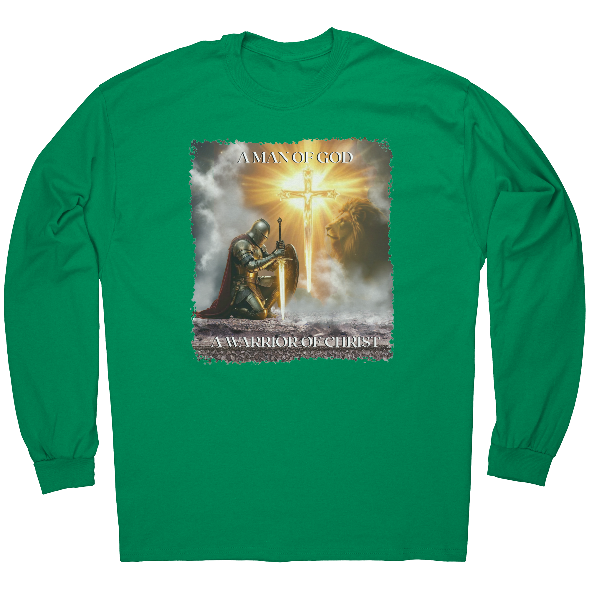 Religious Knight Shirt, Christian Warrior Tee, Inspirational Gift, Long Sleeve Faith Top, Spiritual Armor, Christian Apparel
