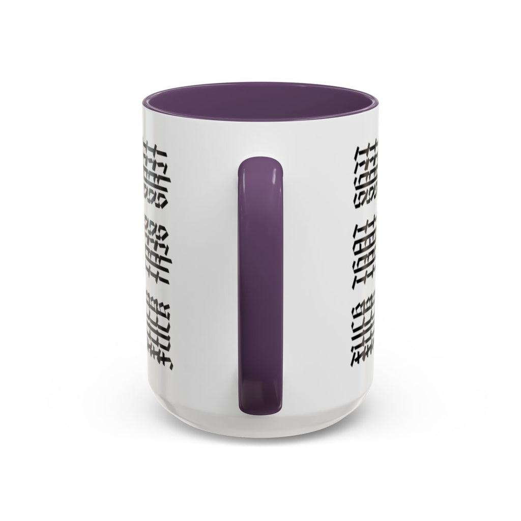 Humorous "Hidden Message" Color Accent Coffee Mug (15oz), Black Text