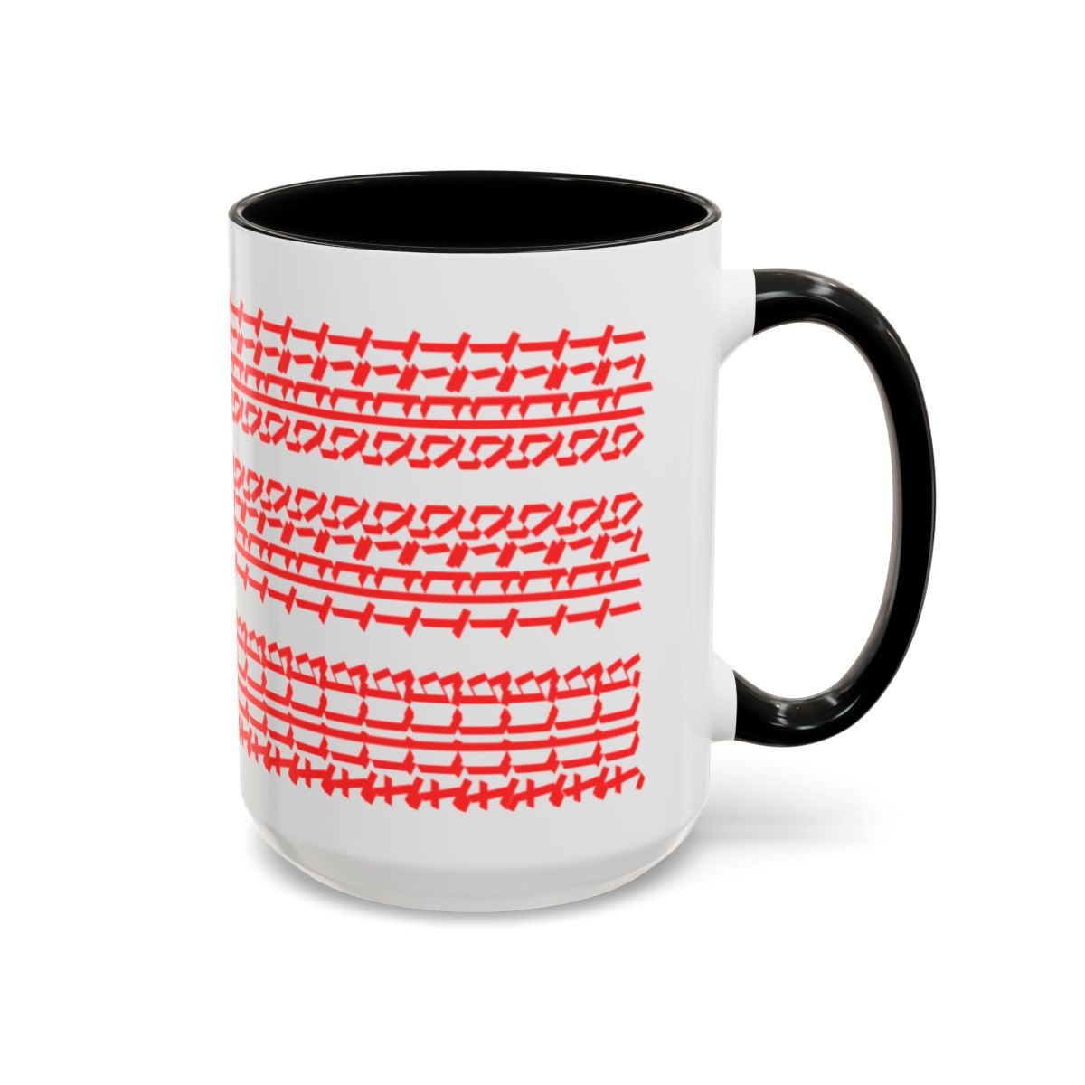 Humorous Hidden Message Color Accent Coffee Mug (15oz), Red Text
