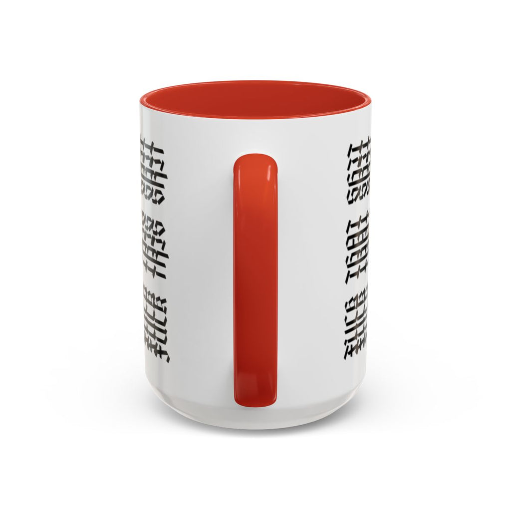 Humorous "Hidden Message" Color Accent Coffee Mug (15oz), Black Text