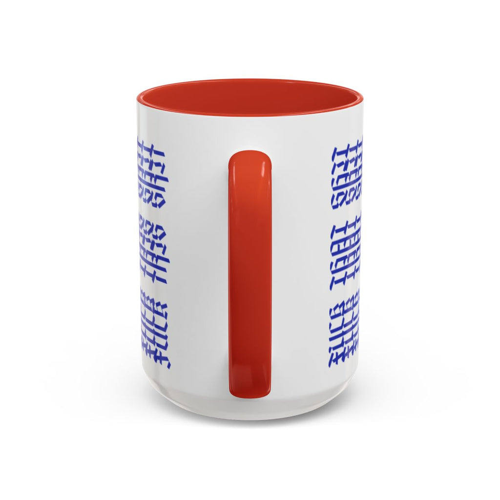 Humorous Hidden Message Color Accent Coffee Mug (15oz), Blue Text