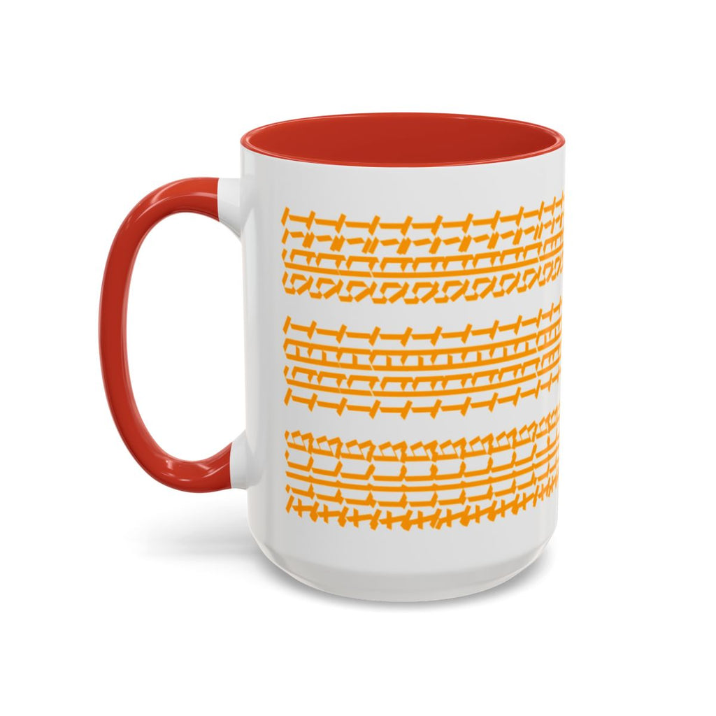 Humorous Hidden Message Color Accent Coffee Mug (15oz), Orange text