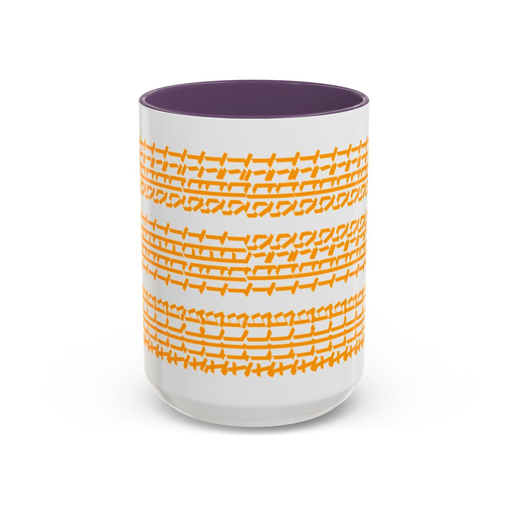 Humorous "Hidden Message" Color Accent Coffee Mug (15oz), Multiple Color Combinations