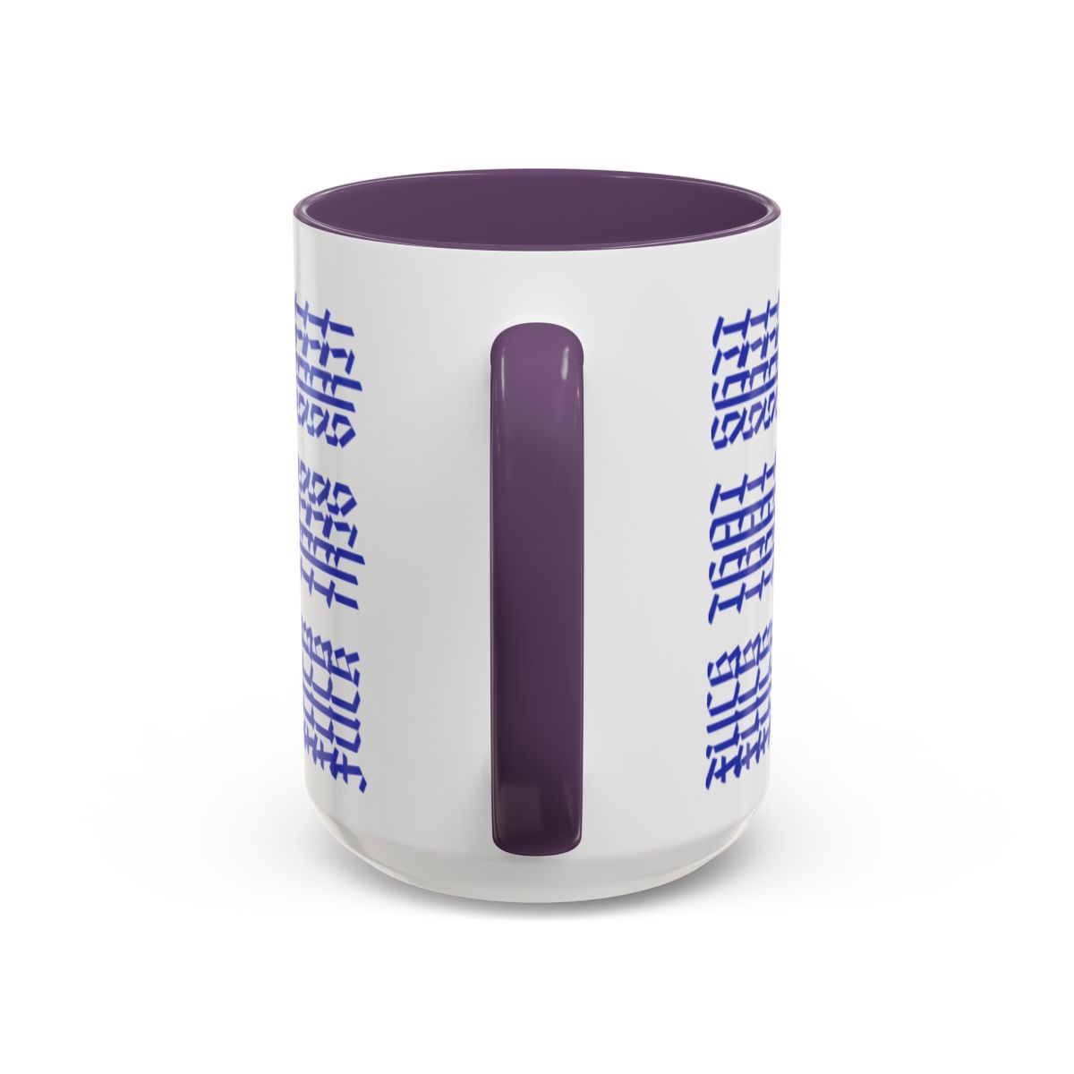 Humorous Hidden Message Color Accent Coffee Mug (15oz), Blue Text