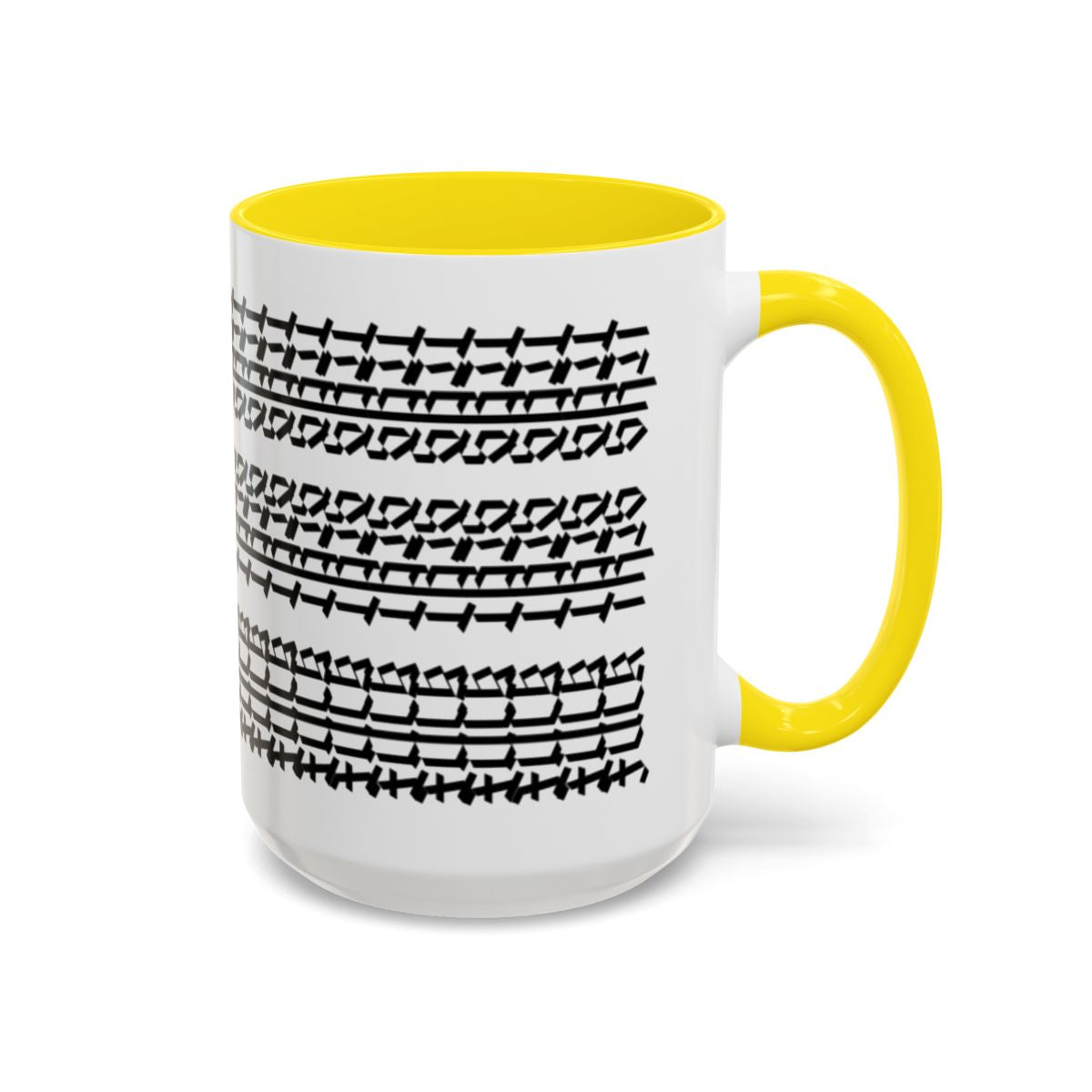 Humorous Hidden Message Color Accent Coffee Mug (15oz), Black Text