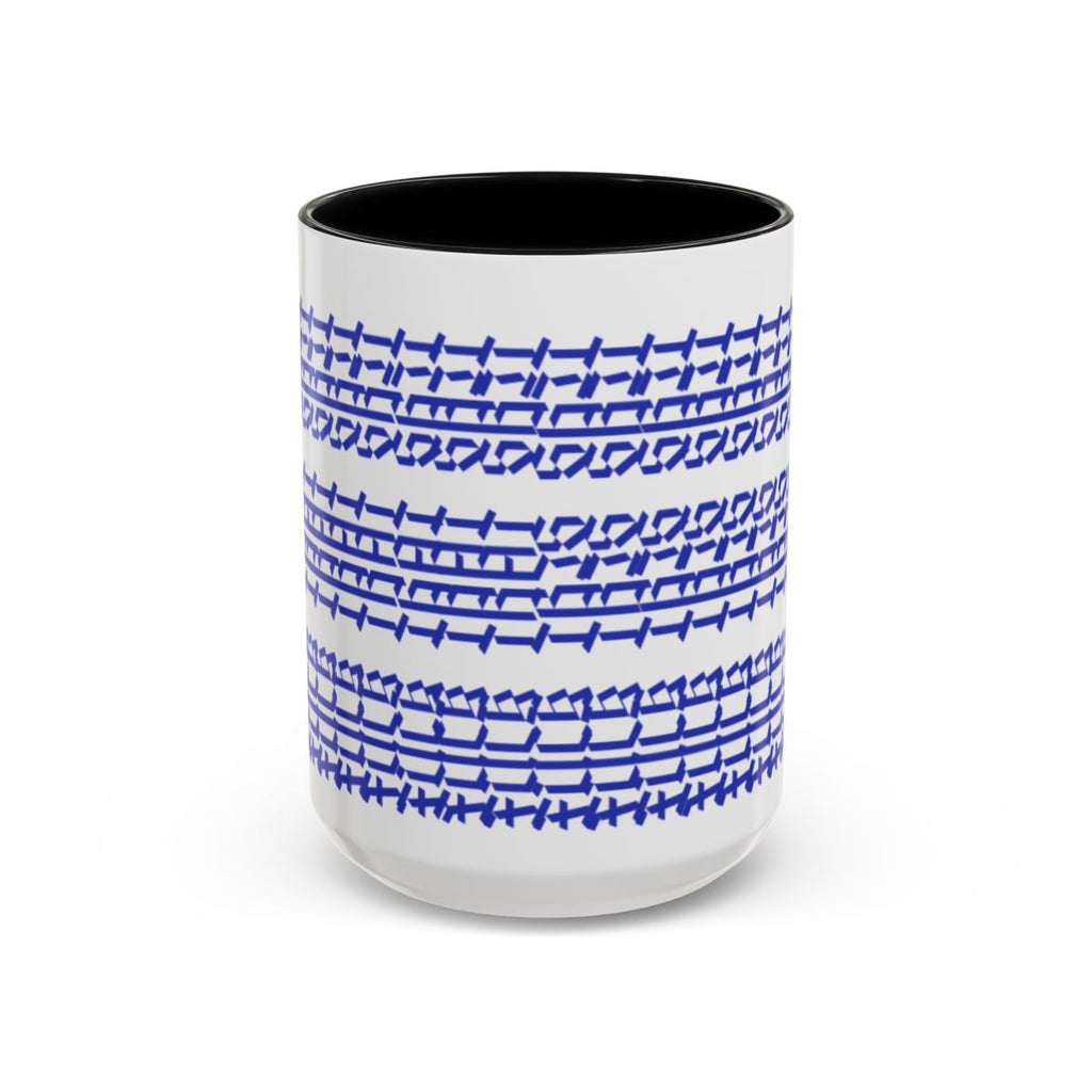 Humorous Hidden Message Color Accent Coffee Mug (15oz), Blue Text