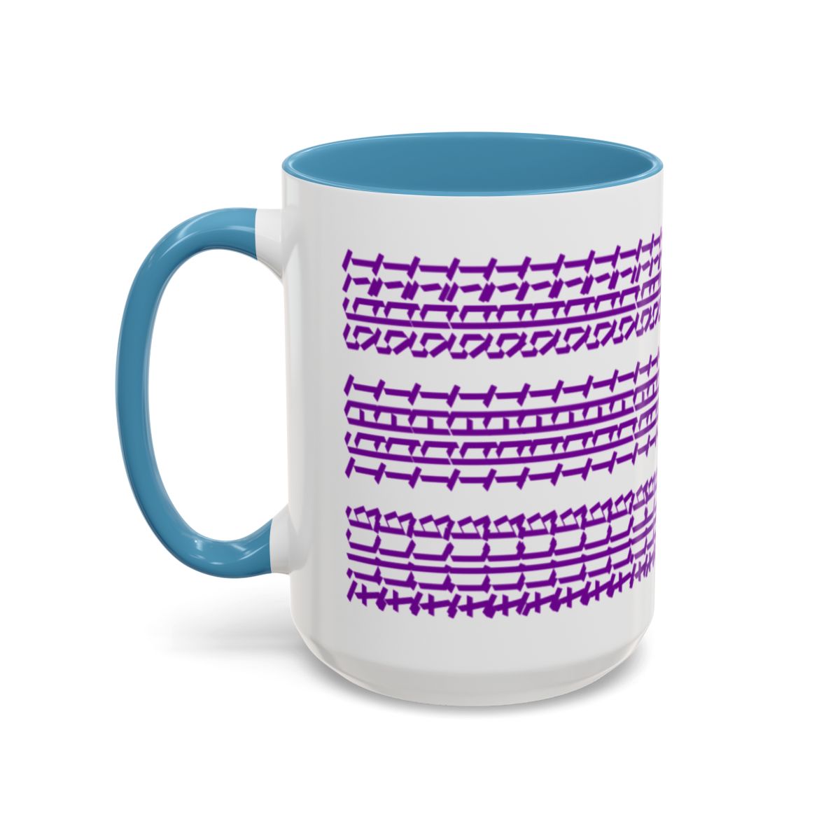 Humorous Hidden Message Color Accent Coffee Mug (15oz), Purple Text