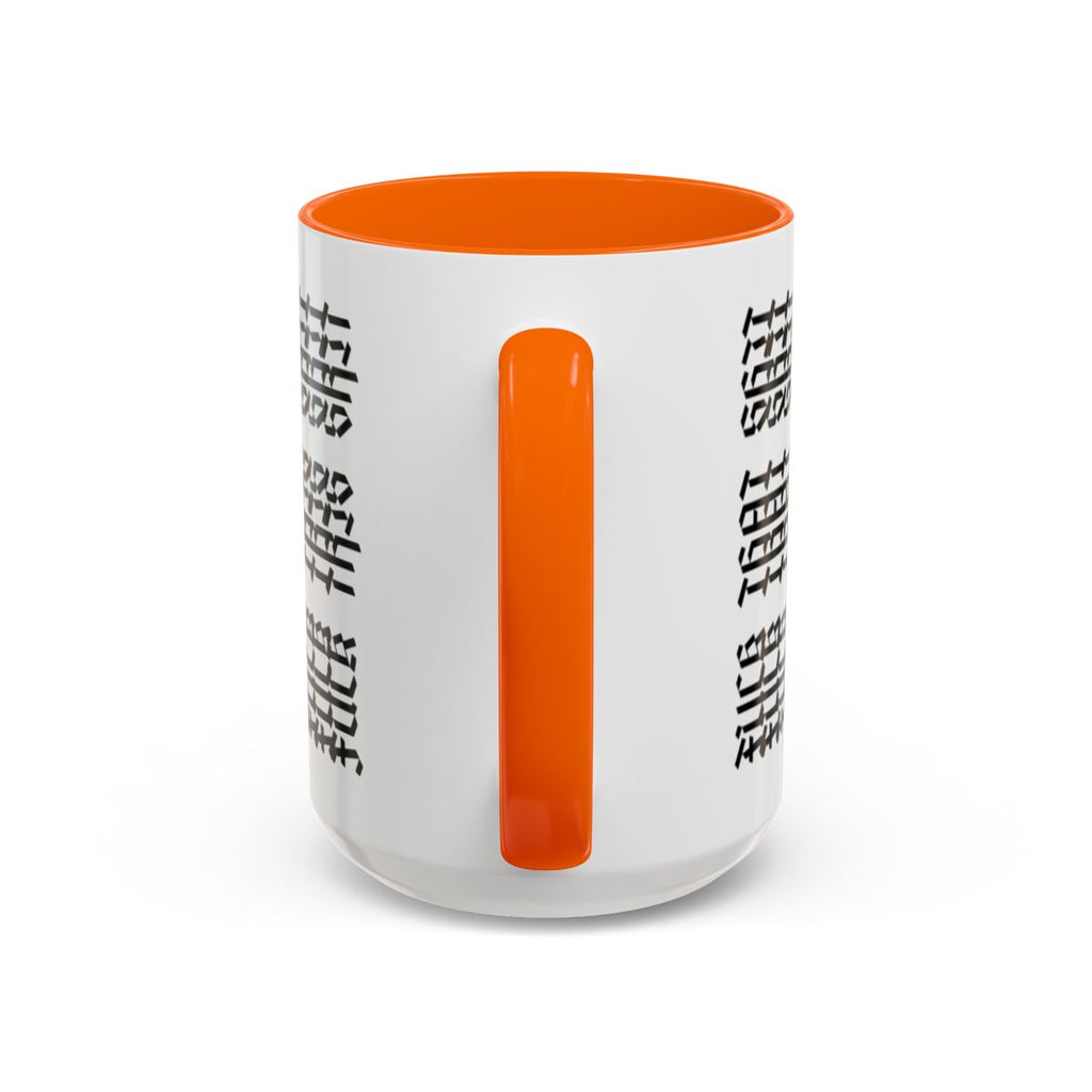Humorous "Hidden Message" Color Accent Coffee Mug (15oz), Black Text