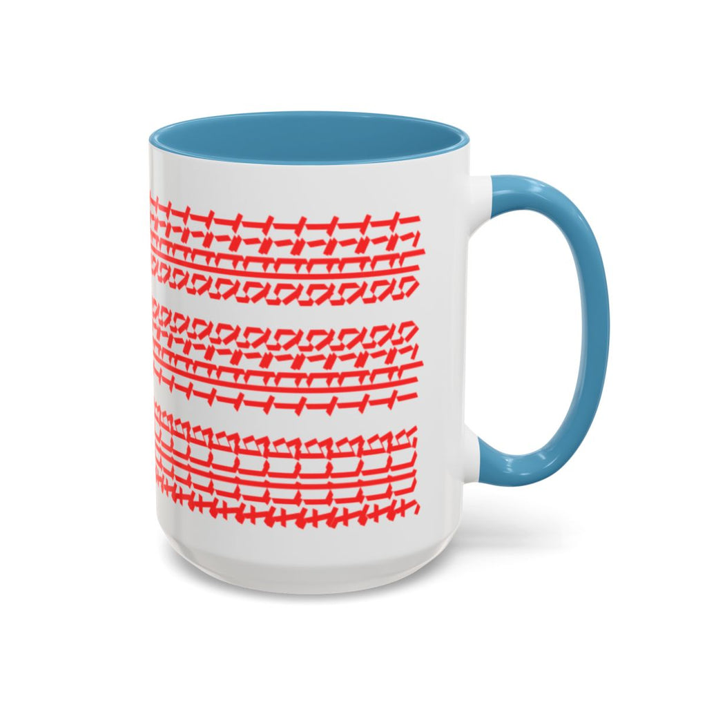 Humorous Hidden Message Color Accent Coffee Mug (15oz), Red Text