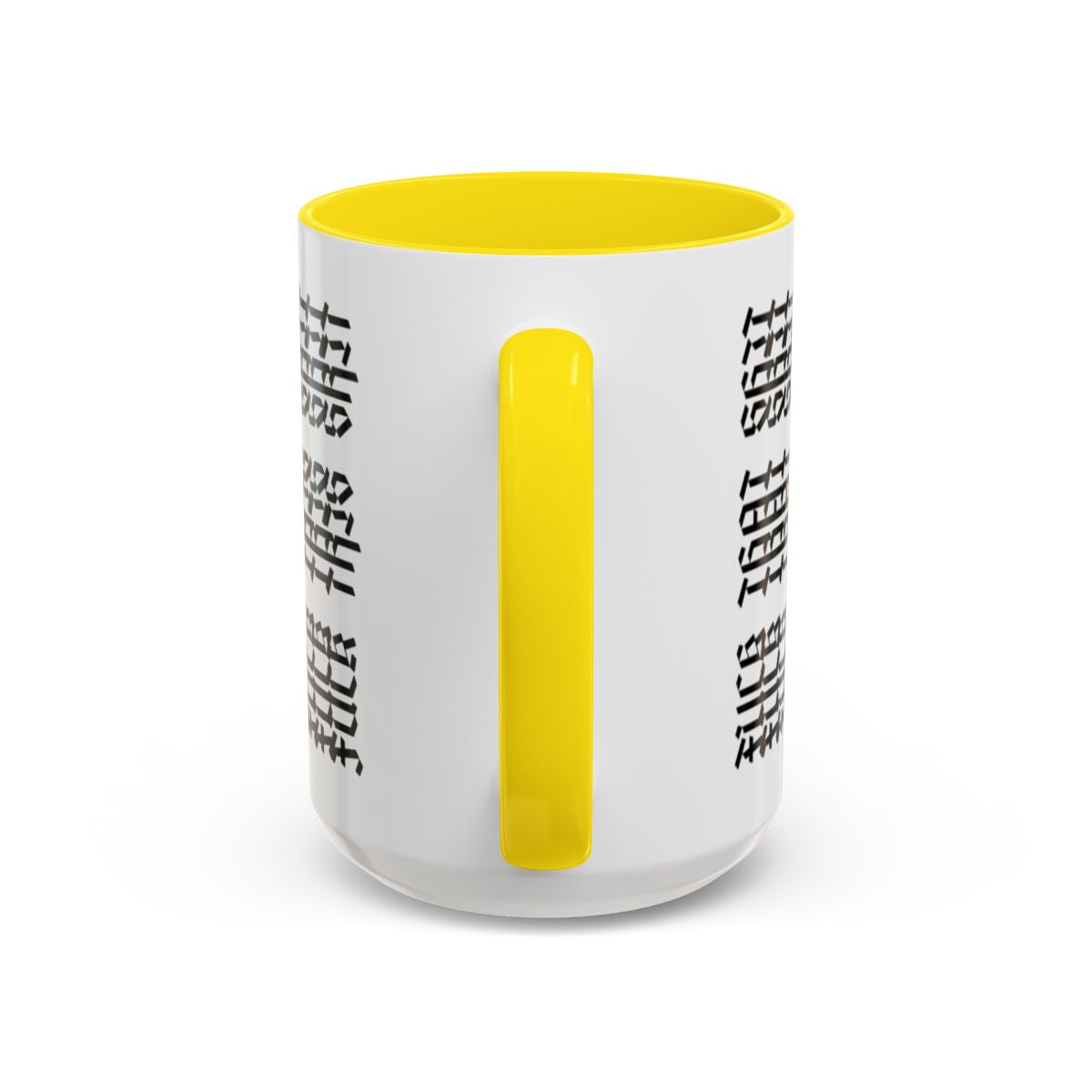 Humorous "Hidden Message" Color Accent Coffee Mug (15oz), Black Text