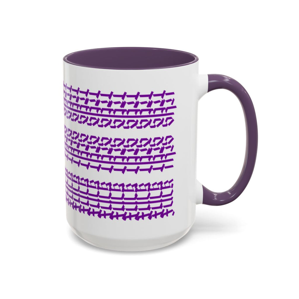 Humorous Hidden Message Color Accent Coffee Mug (15oz), Purple Text