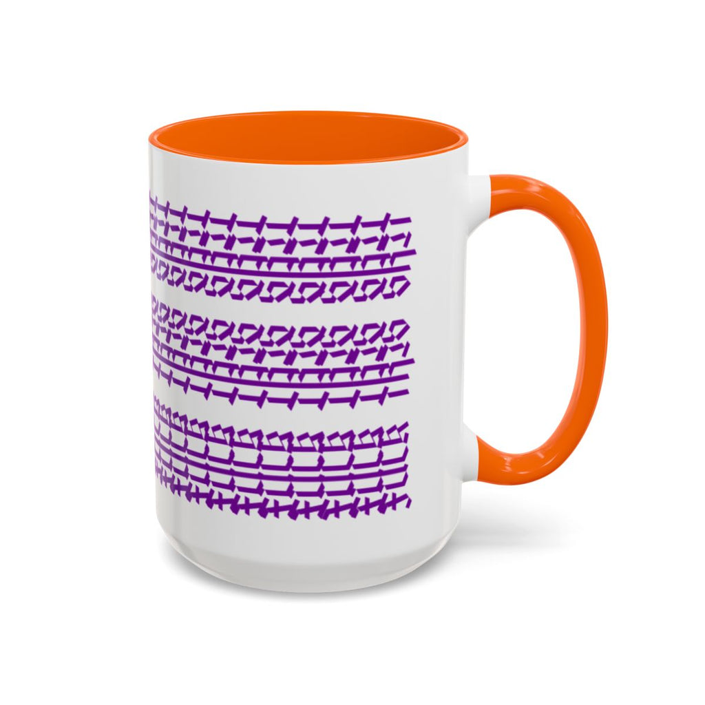Humorous Hidden Message Color Accent Coffee Mug (15oz), Purple Text
