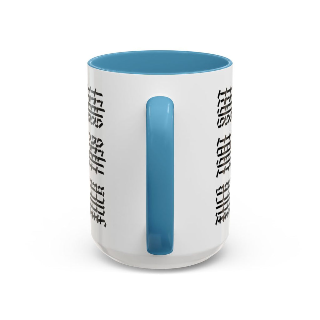 Humorous "Hidden Message" Color Accent Coffee Mug (15oz), Black Text