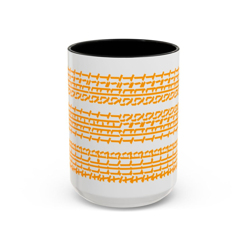 Humorous Hidden Message Color Accent Coffee Mug (15oz), Orange text