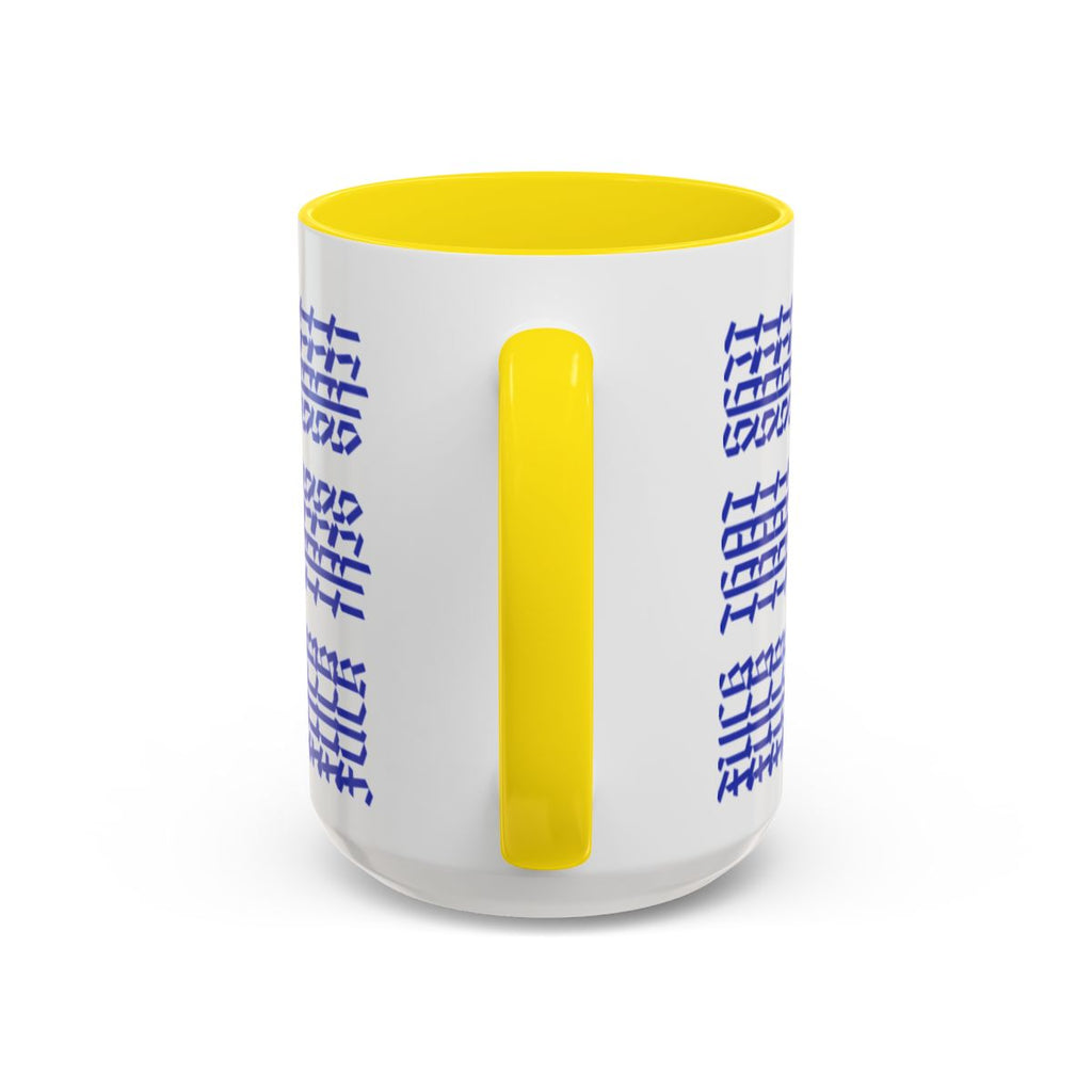 Humorous Hidden Message Color Accent Coffee Mug (15oz), Blue Text