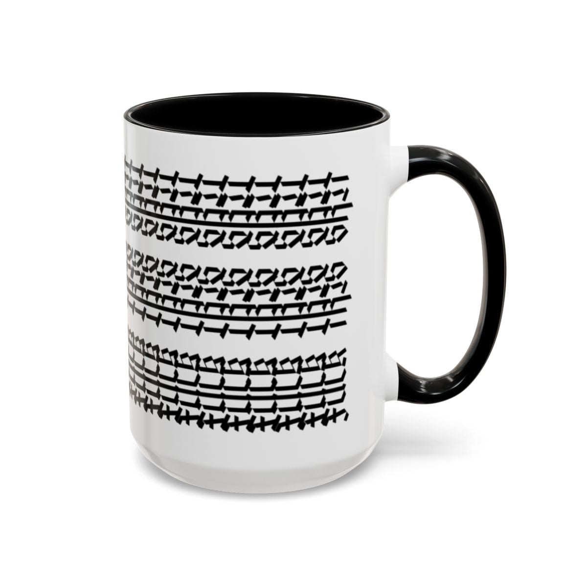 Humorous Hidden Message Color Accent Coffee Mug (15oz), Black Text