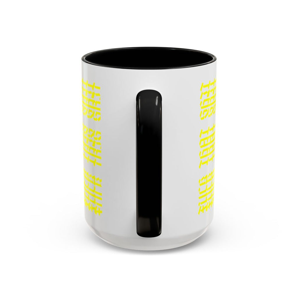 Humorous Hidden Message Color Accent Coffee Mug (15oz), Yellow Text
