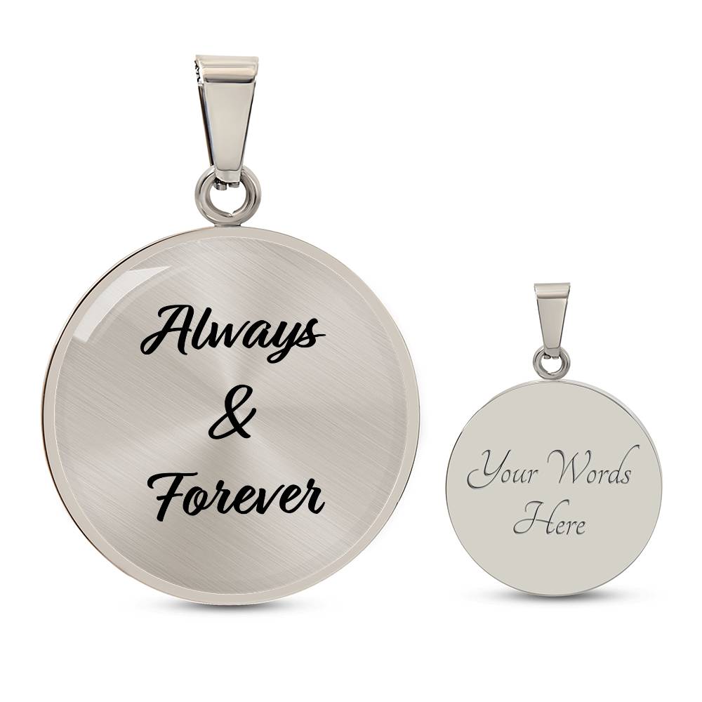 Infinite Moments Engraved Circle Pendant Necklace