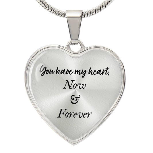 Infinite Moments Engraved Heart Pendant Necklace