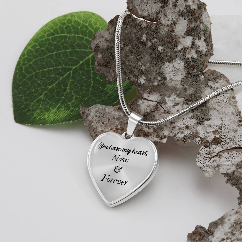 Infinite Moments Engraved Heart Pendant Necklace