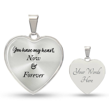 Infinite Moments Engraved Heart Pendant Necklace