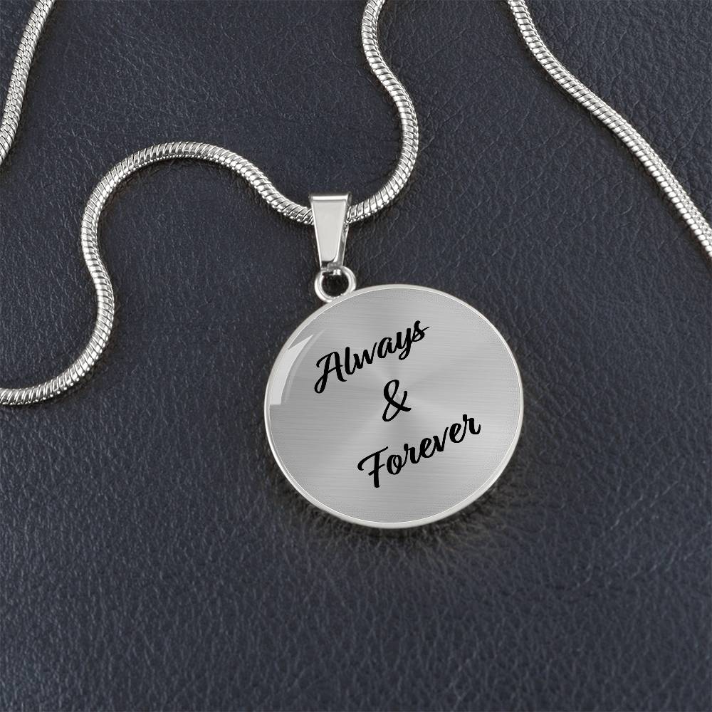 Infinite Moments Engraved Circle Pendant Necklace