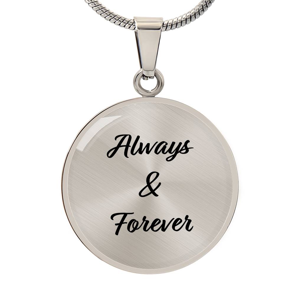 Infinite Moments Engraved Circle Pendant Necklace