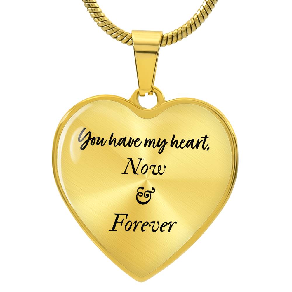 Infinite Moments Engraved Heart Pendant Necklace