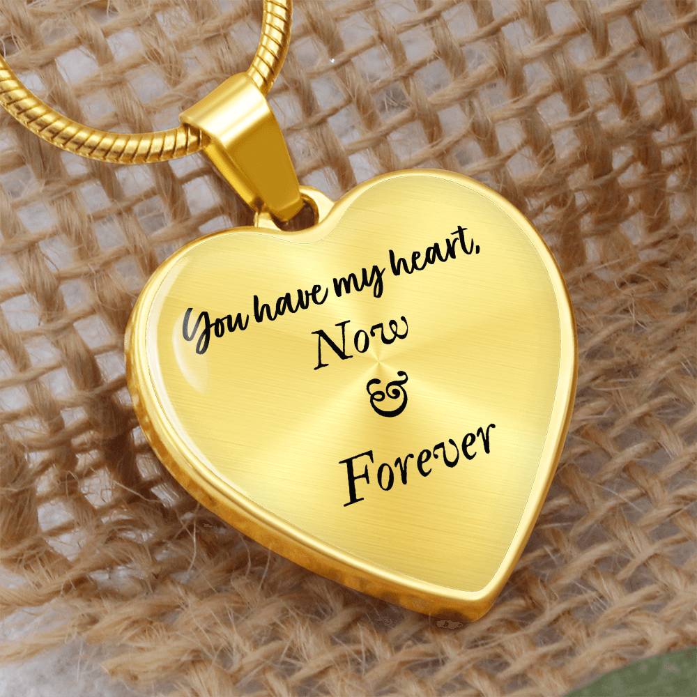 Infinite Moments Engraved Heart Pendant Necklace