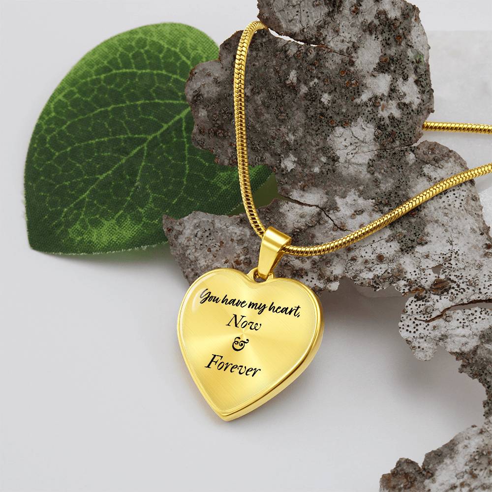 Infinite Moments Engraved Heart Pendant Necklace